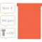 Nobo, Lot de 100 fiches T pour planning, Indice 4, Rouge, 2004003