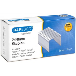 Rapesco S24807Z3 Agrafes Galvanisees 24/8 mm, Metalliques, Boite de 5.000