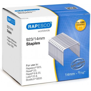 Rapesco S92314Z3 Boite de 4.000 Agrafes a  Pointe en Acier Galvanisees 923/14 mm - Metalliques