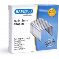 Rapesco 1238 Agrafes en Acier Galvanise de Type 923/12 mm, Lot de 1000