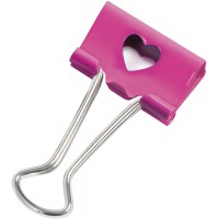 Rapesco 1426 Pinces a  Double Clip Coeurs 32 mm, Fuchsia, Lot de 20