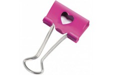 Rapesco 1426 Pinces a  Double Clip Coeurs 32 mm, Fuchsia, Lot de 20