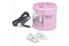 Rapesco 1446 Taille-crayons electrique PS12-USB Rose Pastel