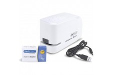 Rapesco 1453 Agrafeuse automatique a  rechargement par USB/Piles Blanc