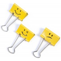 Rapesco 1354 Pinces a  Double Clip Droles 32 mm, Jaune, Lot de 20