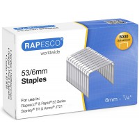 Rapesco 0749 Boite de 5.000 Agrafes Galvanisees 53/6 mm - Metalliques