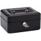 Rapesco SB0006B1 Caisse a  Monnaie et Billets en Acier avec 6 Compartiments 15 cm, Noir