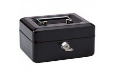 Rapesco SB0006B1 Caisse a  Monnaie et Billets en Acier avec 6 Compartiments 15 cm, Noir