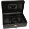 Rapesco SB0010B1 Caisse a  Monnaie et Billets en Acier avec 5 Compartiments 25 cm, Noir