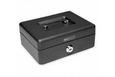 Rapesco SB0012B1 Caisse a  Monnaie et Billets en Acier avec 5 Compartiments 30 cm - Noir