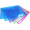 Lot de 5 : Rapesco 0689 Pochette Porte-Documents avec Bouton-Pression, A5, Couleurs Vives Transparentes, 