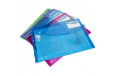 Lot de 5 : Rapesco 0700 Pochette Porte-Document ID, A4+, Couleurs Vives Transparentes, 