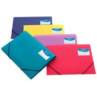 Lot de 5 : Rapesco 0720 Chemise Porte-documents a Trois Rabats, A4, Couleurs Vives Opaques Assorties, 