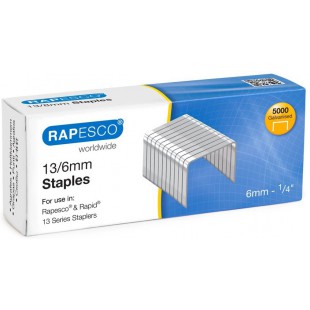 Rapesco S13060Z3 Boite de 5.000 Agrafes Galvanisee 13/6 mm - Metalliques