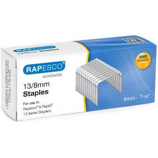 Rapesco S13080Z3 Agrafes Galvanisees 13/8 mm, Metalliques, Boite de 5.000