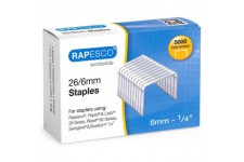 Rapesco Agrafes a  Pointe en Acier Galvanisees 26/6mm (Lot de 5000)