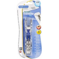 Rapesco RC6008SS Supaclip 60 Distributeur Transparent avec 8 Pinces en Acier Inoxydable