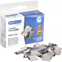 Rapesco CP10060S Supaclip 60 Pinces de Recharge en Acier Inoxydable, Lot de 100