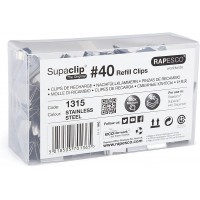 Rapesco 1315 Supaclip 40 Pinces de Recharge en Acier Inoxydable, Lot de 350