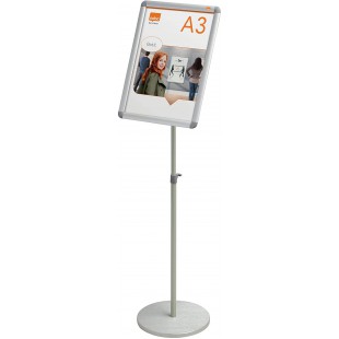 Nobo - Porte-Affiche Clipsable Format A3 sur Pied, Stand d'Exposition avec Hauteur Reglable, Portable, Cadre en Aluminium, Premi