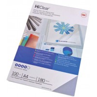 GBC CE011580E Lot de 100 Plats de couverture HiClear Transparent, A4