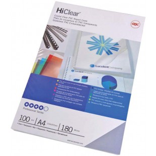 GBC CE011580E Lot de 100 Plats de couverture HiClear Transparent, A4