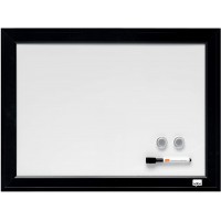 Nobo - Petit Tableau Blanc Magnetique Mural avec Cadre Noir, Kit de Fixation Murale Inclus, Maison/Bureau, 585 x 430 mm, 1903785