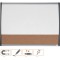 Nobo - Petit Tableau Blanc Magnetique avec Zone d'Affichage en Liege, Cadre Incurve, Portrait ou Paysage, Maison / Bureau, 585 x