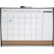 Nobo - Petit Tableau Blanc Agenda Mensuel Magnetique Mural avec Zone d'Affichage en Liege, Cadre Incurve, Maison / Bureau, 585 x