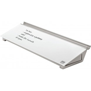 Nobo - Mini Tableau Blanc Memo Portable pour Bureau, Surface en Verre Effacable a  Sec, Sans Cadre, 458 x 154 mm, Feutre Marqueu