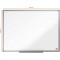 Nobo Tableau Blanc Acier Magnetique, 600 x 450mm, Cadre Aluminium, Montage Mural par les Coins, Porte-Marqueur Inclus, Essence, 