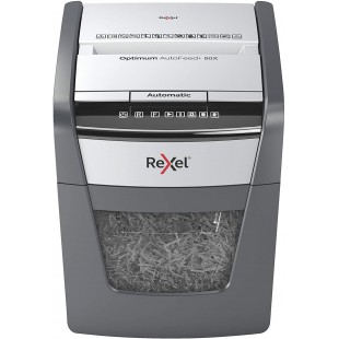 Rexel 2020050X Auto+ 50X - Destructeur de Documents Automatique Coupe Croisee Securite P4, Capacite 50 Feuilles, Corbeille 20 li