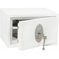 Coffre Fort de securite gamme FORTRESS serie SS1181K. Serrure a  cle. 8L. Fixation au sol. Blanc