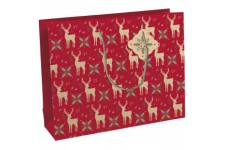 Clairefontaine X-29547-6C - Un sac cadeau shopping 37,3x11,8x27,5 cm 210g en kraft 100 % recycle, Lovely home red