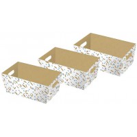 Clairefontaine K-28806-BXC - Un lot de 3 corbeilles (dimensions 27x20x12 cm + 29x22x13 cm et 31x24x14 cm), Minimalist