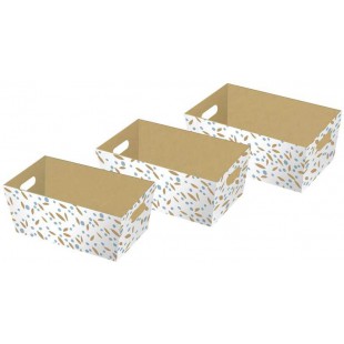 Clairefontaine K-28806-BXC - Un lot de 3 corbeilles (dimensions 27x20x12 cm + 29x22x13 cm et 31x24x14 cm), Minimalist