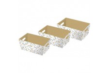 Clairefontaine K-28806-BXC - Un lot de 3 corbeilles (dimensions 27x20x12 cm + 29x22x13 cm et 31x24x14 cm), Minimalist