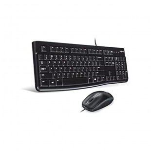 Logitech MK120 Combo Clavier et Souris Filaire pour Windows, Clavier Allemand QWERTZ - Noir