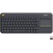 Logitech K400 Plus Clavier Sans Fil Touch TV Avec Controle Media et Pave Tactile, Clavier Allemand QWERTZ - Noir