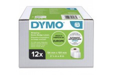 DYMO LW grandes etiquettes autocollantes pour expeditions et badges nominatifs,54 mmx101mm,12rouleaux de 220 etiquettes (2 640 e