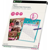 Leitz 16926 Pochettes de plastification, Materiau epais de 125 Microns (Transparent, Mat, A3) - Pack de 100