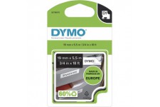 Dymo S0718070 etiquettes Autocollantes D1, Rouleau de 19 mm X 5,5 M, Impression en Vert Sur Fond Noir, pour Imprimantes Labelman