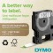 Dymo S0718070 etiquettes Autocollantes D1, Rouleau de 19 mm X 5,5 M, Impression en Vert Sur Fond Noir, pour Imprimantes Labelman