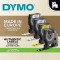 Dymo S0718070 etiquettes Autocollantes D1, Rouleau de 19 mm X 5,5 M, Impression en Vert Sur Fond Noir, pour Imprimantes Labelman
