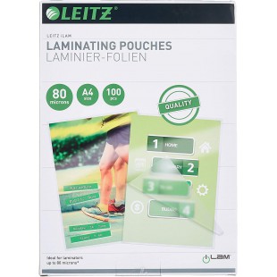 Leitz 33818 Pack de 100 pochettes de plastification A4 80µ