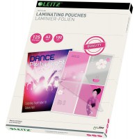 Leitz Pochettes de plastification, Materiau epais de 125 Microns (Transparent, Brillant, A3) - Pack de 100