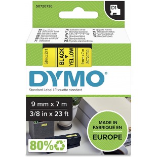 DYMO D1 Ruban pour etiqueteuse standard Pack 1 unite 9 mm x 7 m Black on Yellow