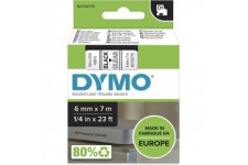 Dymo S0720770 Etiquette avec adhesive permanente 6 mm x 7 m Noir/Transparent
