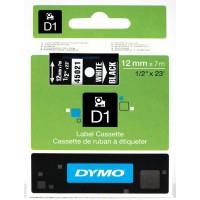 Sanford - Supplies dymo d1 Cassette de Ruban a  etiqueter Noir/Blanc, 6 mm x 7 m Noir