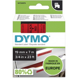 Dymo - 45807 - Etiquette Rouleau D1 19 mm x 7 m Noir/Rouge